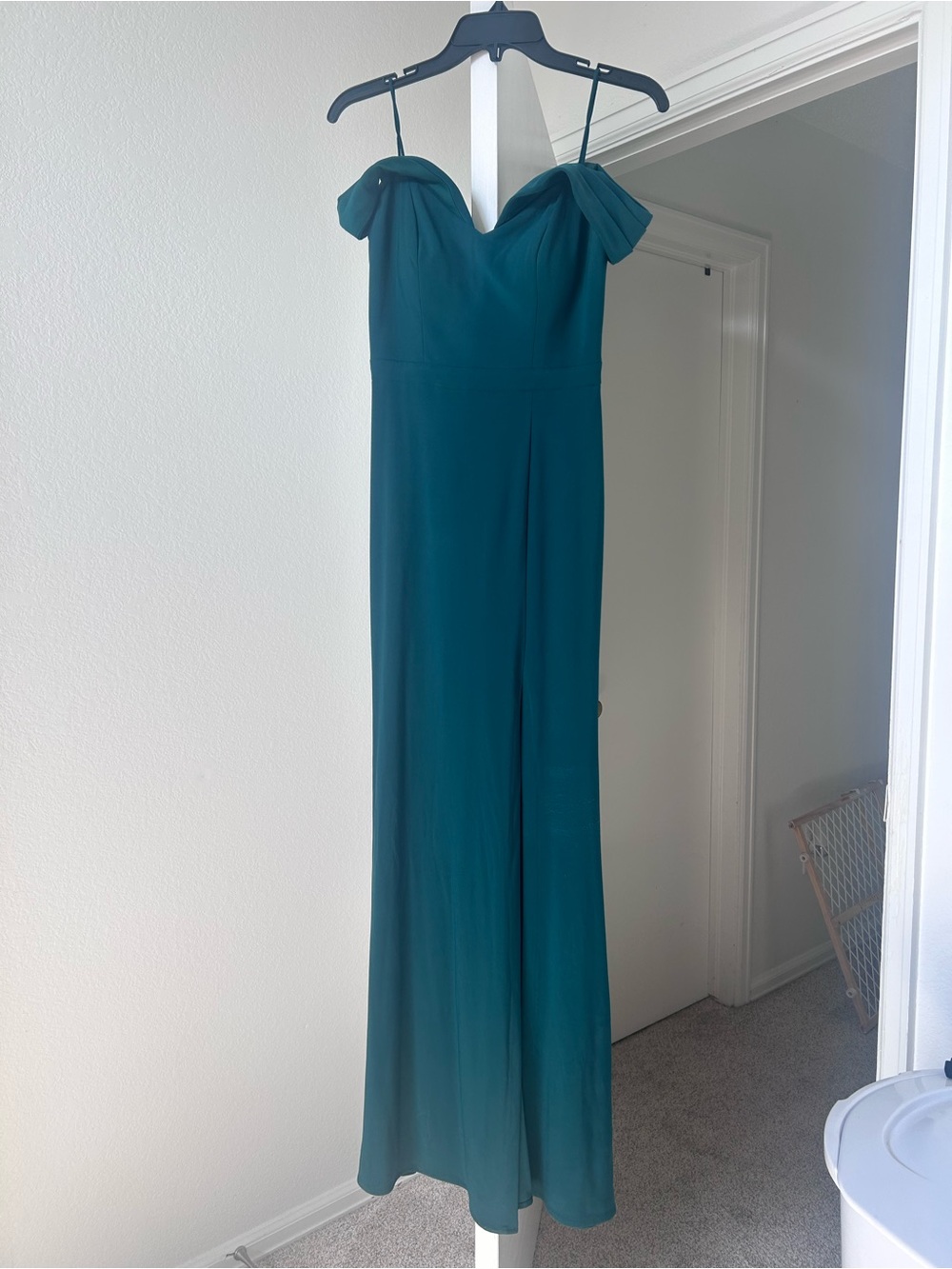 Morgan & Co. Teal Off-Shoulder Maxi Dress
